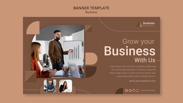 Flat Design Banner Business Template – Free Download