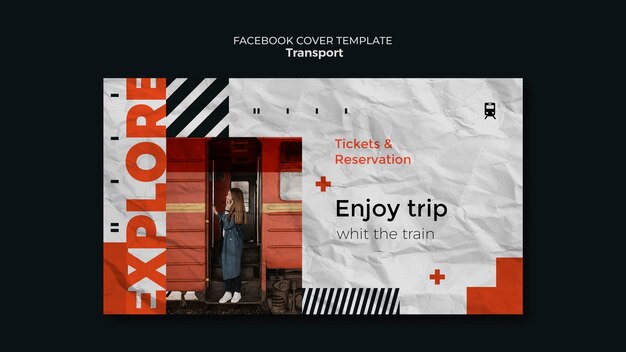 Social Media Cover Template for Public Train Transport – Free Download