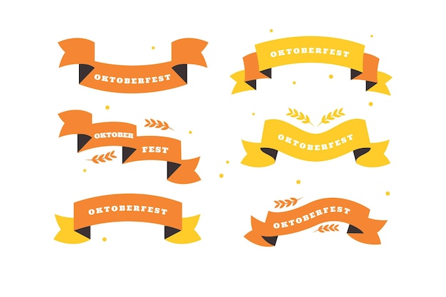 Flat Oktoberfest Ribbons Collection – Free Download