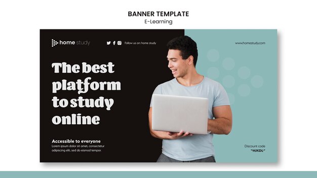 E-learning Horizontal Banner Template – Free Download