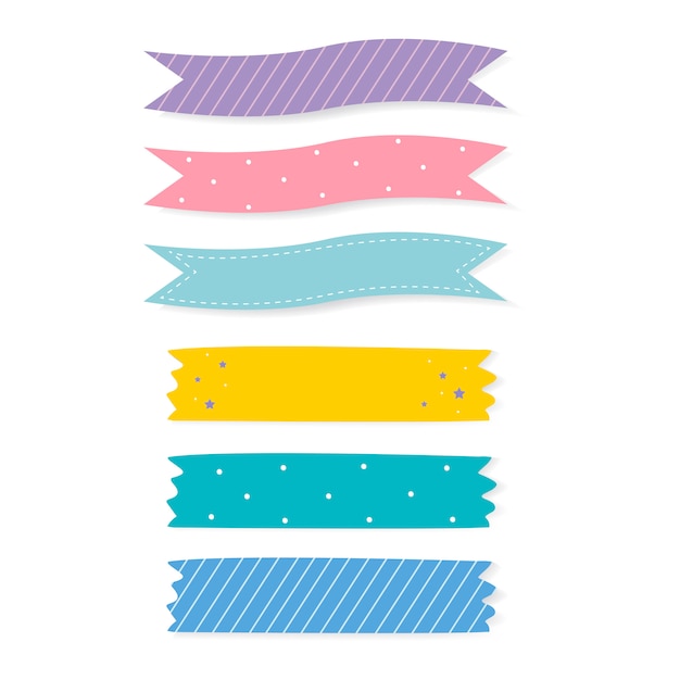 Colorful Patterned Adhesive Tape Vector Set – Free Download