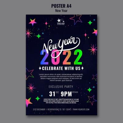 Celebrate the New Year with a Vertical Print Template – Free Download