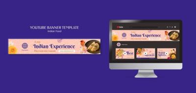 Indian Food Restaurant YouTube Banner Template – Free Download