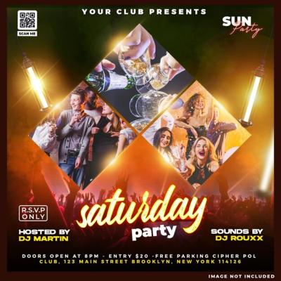 Saturday DJ Party Flyer Social Media Post – Free Download