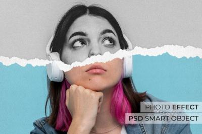 Ripped Paper Portrait Effect – Free Download for Stunning PSD Templates