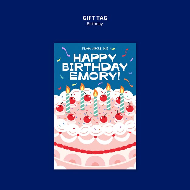 Flat Design Birthday Celebration Template – Free to Download