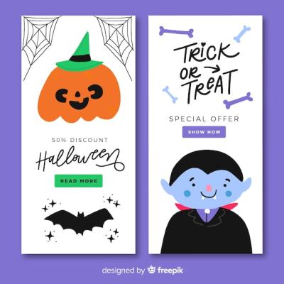 Halloween Template Banner Web Design – Free Download