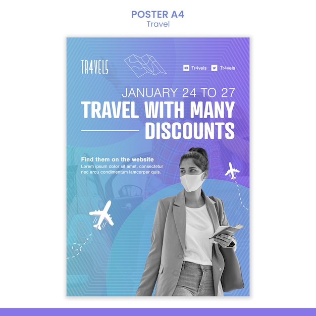 Discount Travel Poster Template – Free Download