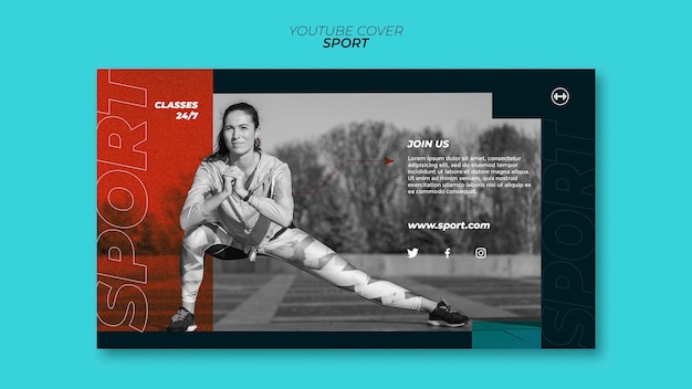 Flat Design Sport Concept YouTube Cover Template – Free to Download