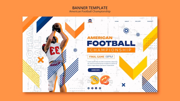 Flat Design Super Bowl Landing Page Template – Free Download