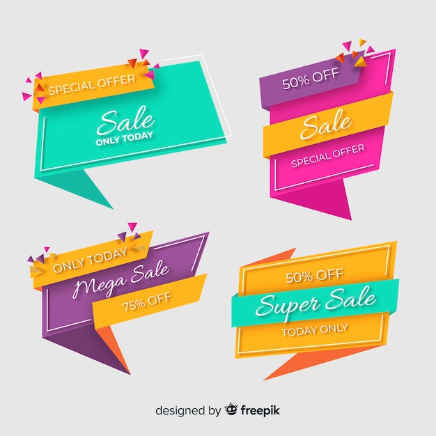 Origami Sale Banner Collection – Free Download Free Stock Photo