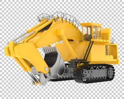 3D Rendering Illustration of an Excavator on Transparent Background – Free Download