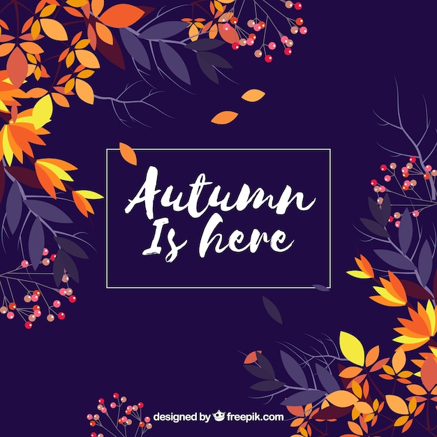 Modern Autumn Background in Flat Design – Free Download