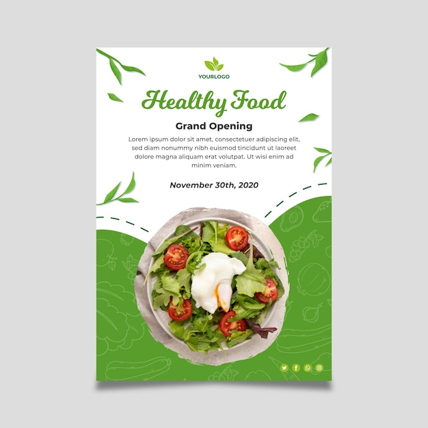 Healthy Food Poster Template – Free to Download