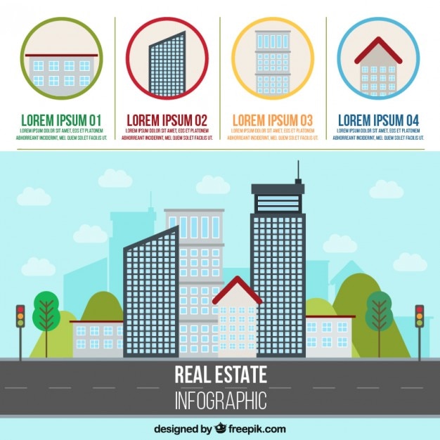 Infographic of Skyscrapers for Real Estate – Free Download