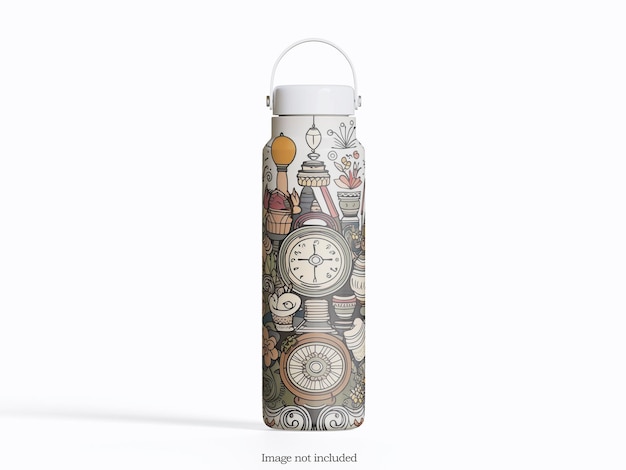 Reusable Water Bottle Mockup on White Background – Free to Download