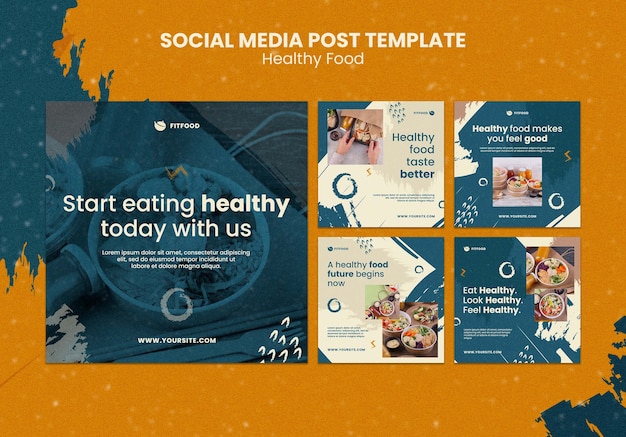 Healthy Food Social Media Post Template – Free Download