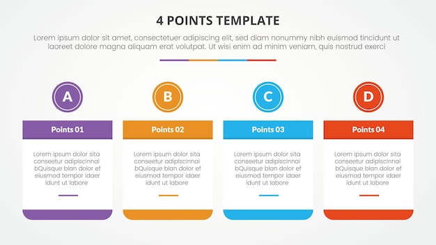 4 Points Stage Template Infographic Concept for Slide Presentations – Free Download