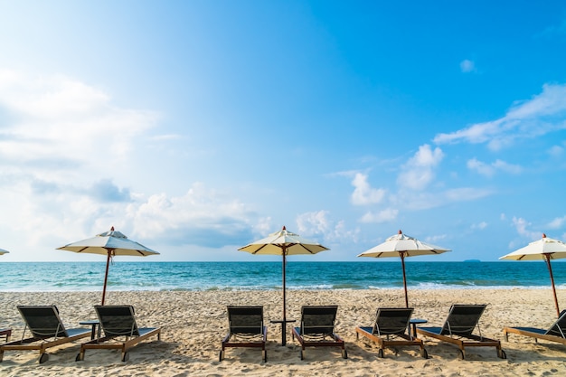 Beach and Sea Umbrella with Chair – Free Stock Photo Download