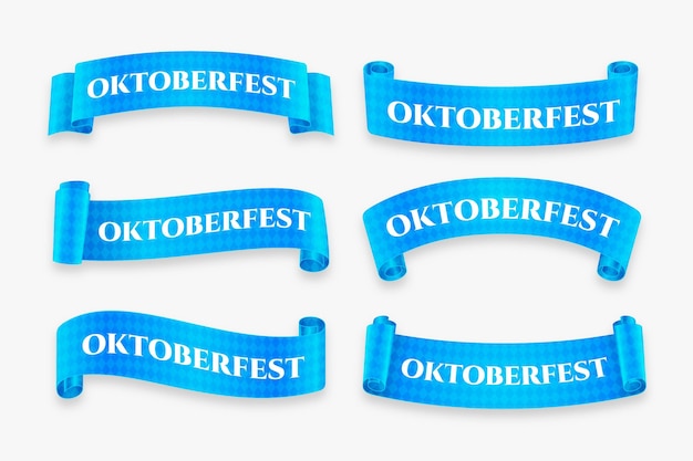 Realistic Oktoberfest Ribbons Collection – Free Download