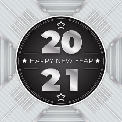 Silver New Year 2021 Vector Template – Free Download