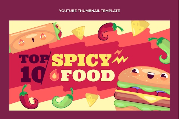 Flat Design Food YouTube Thumbnail – Free Download