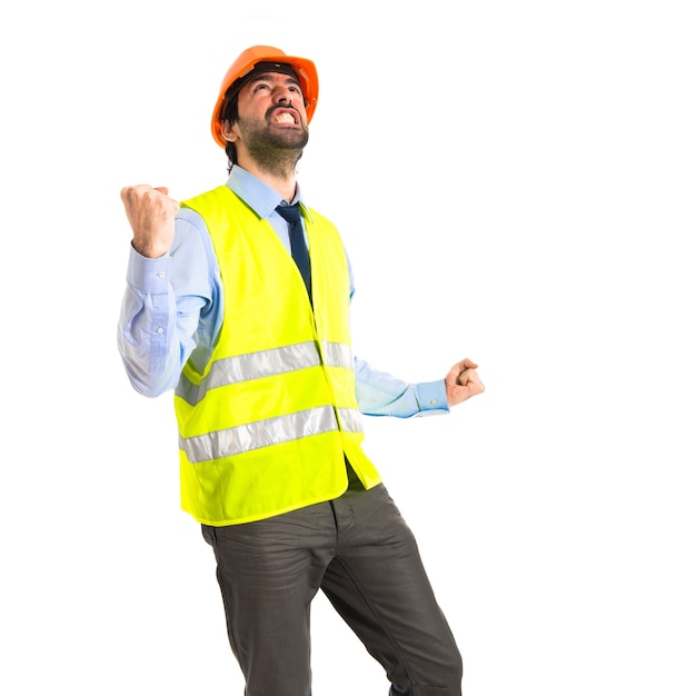 Victory Gesture by Workman – Free Stock Photo for Download