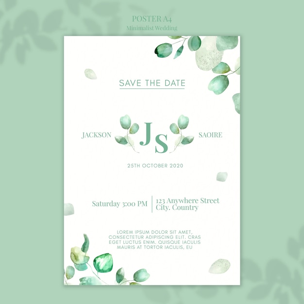 Minimalist Wedding Poster Design – Free Download, Download Free Stock Photo