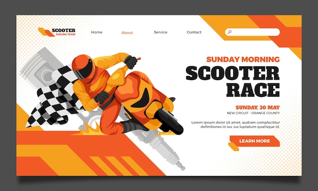 Racing Motorcycle Landing Page Template – Free Download