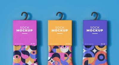 Mock-up Design for Socks with Abstract Pattern – Free to Download