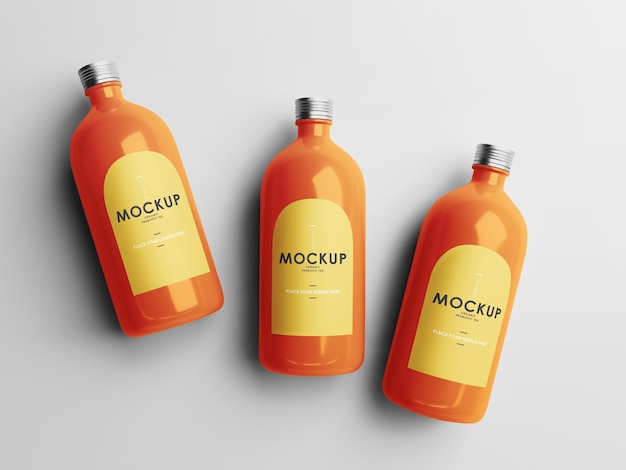 Glass Bottle Mockup for Creative Projects – Free Download