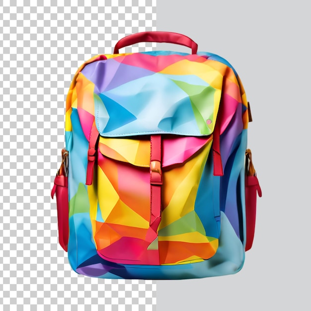 A Colorful School Backpack on a Transparent Background – Free Download