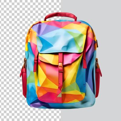 A Colorful School Backpack on a Transparent Background – Free Download