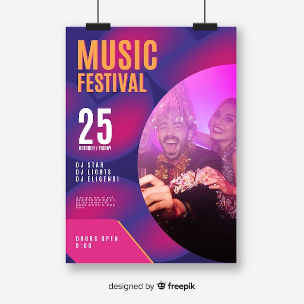 Abstract Music Festival Poster Design – Free to Download