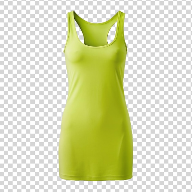 Lime Green Tank Dress Mockup on Transparent Background – Free Download