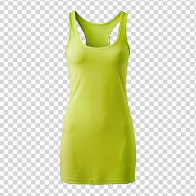 Lime Green Tank Dress Mockup on Transparent Background – Free Download