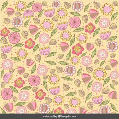 Cute Floral Hand Drawn Pattern – Download Free Stock Photo