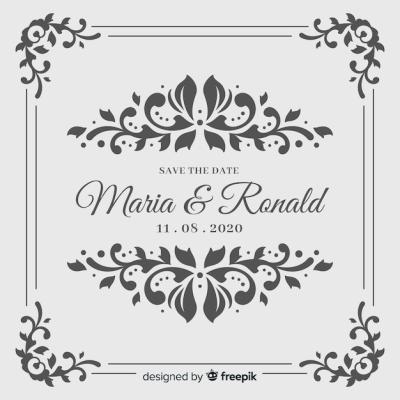 Ornamental Save the Date Wedding Invitation – Free Download