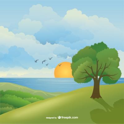 Stunning Natural Landscape Vector Templates for Free Download