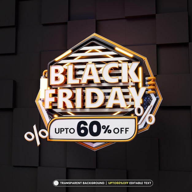 Black Friday Sale Banner with Editable Text Effect – Free Download