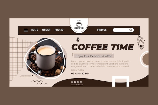 Coffee Time Landing Page Template – Download Free Stock Photo