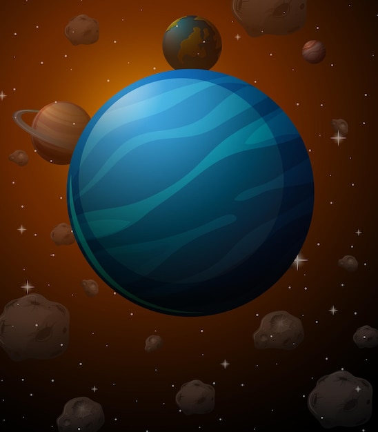 Neptune Planet in a Stunning Space Background – Free Download