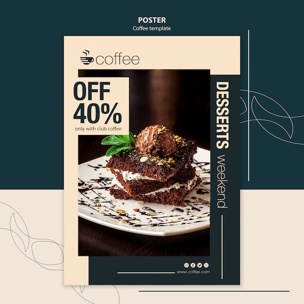 Poster Template Concept Featuring Coffee – Free Stock Photo, Download Free