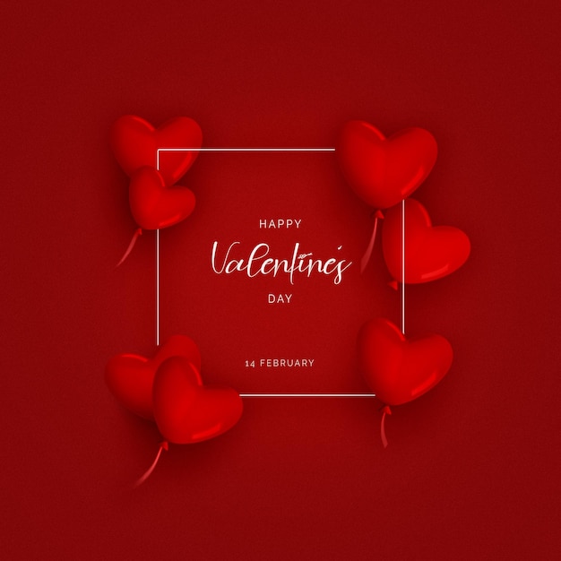 Cute Valentine’s Day Background with Hearts and Greeting Message – Free Download