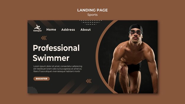 Professional Swimmer Landing Page Template – Free to Download