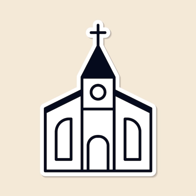 Sticker Design Element Vector for Church Place of Worship – Free Download