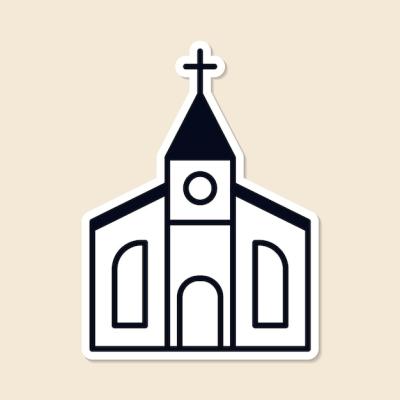 Sticker Design Element Vector for Church Place of Worship – Free Download