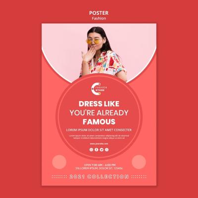 Fashion Poster Template Featuring Woman Photo – Free Download