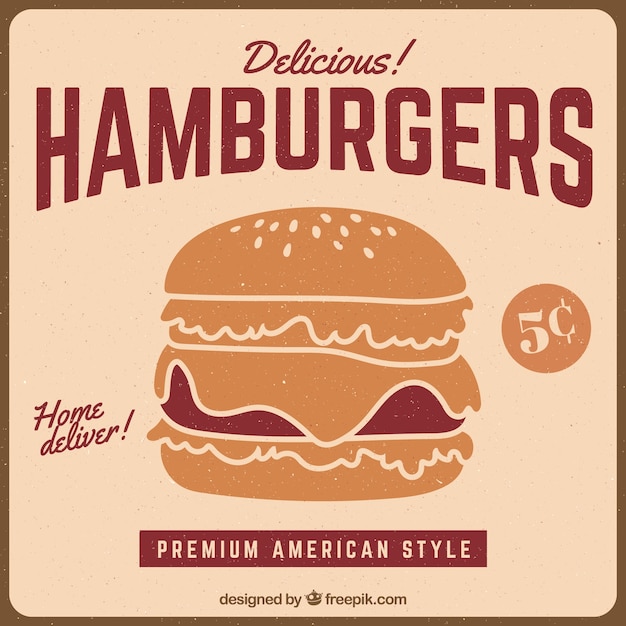 Classic Burger Vintage Background – Free Download