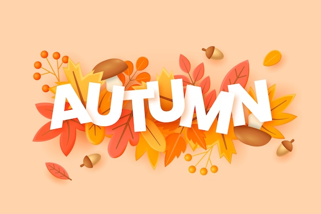 Realistic Text Illustration for Fall Season Celebration – Free Download